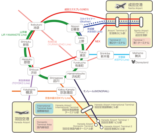 From Narita or Haneda Airport